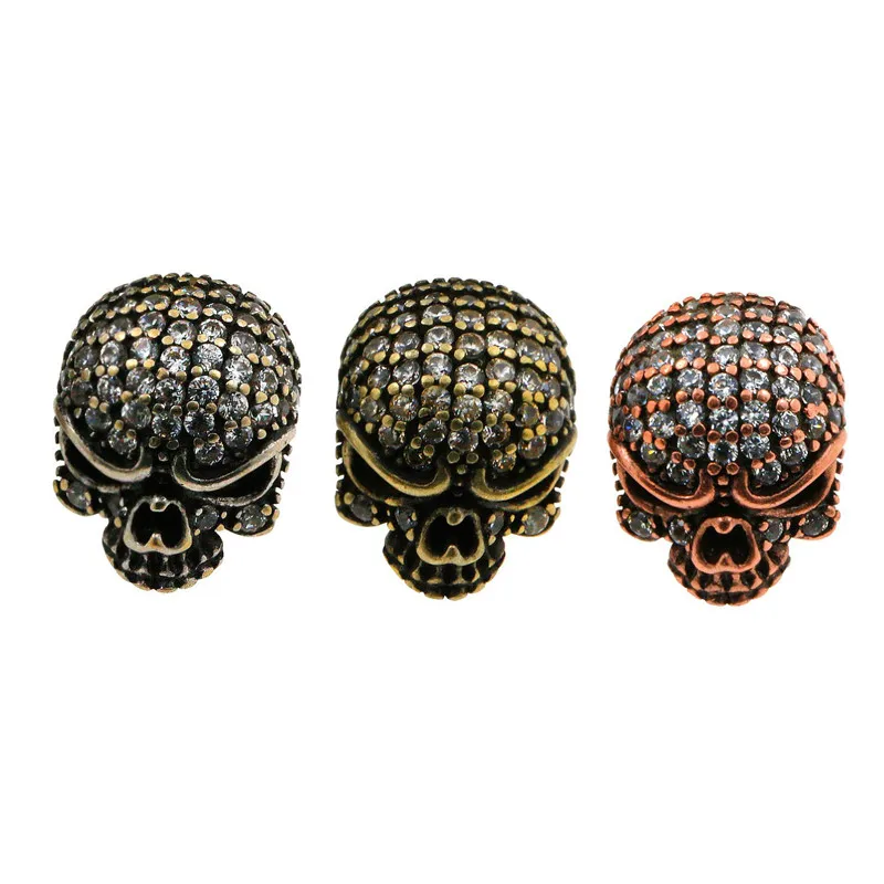 

Classic Punk Zircon Demon Skull Jewelry Brooke Knife Bead EDC Accessories Original Design DIY Making Jewelry Lanyard Halloween