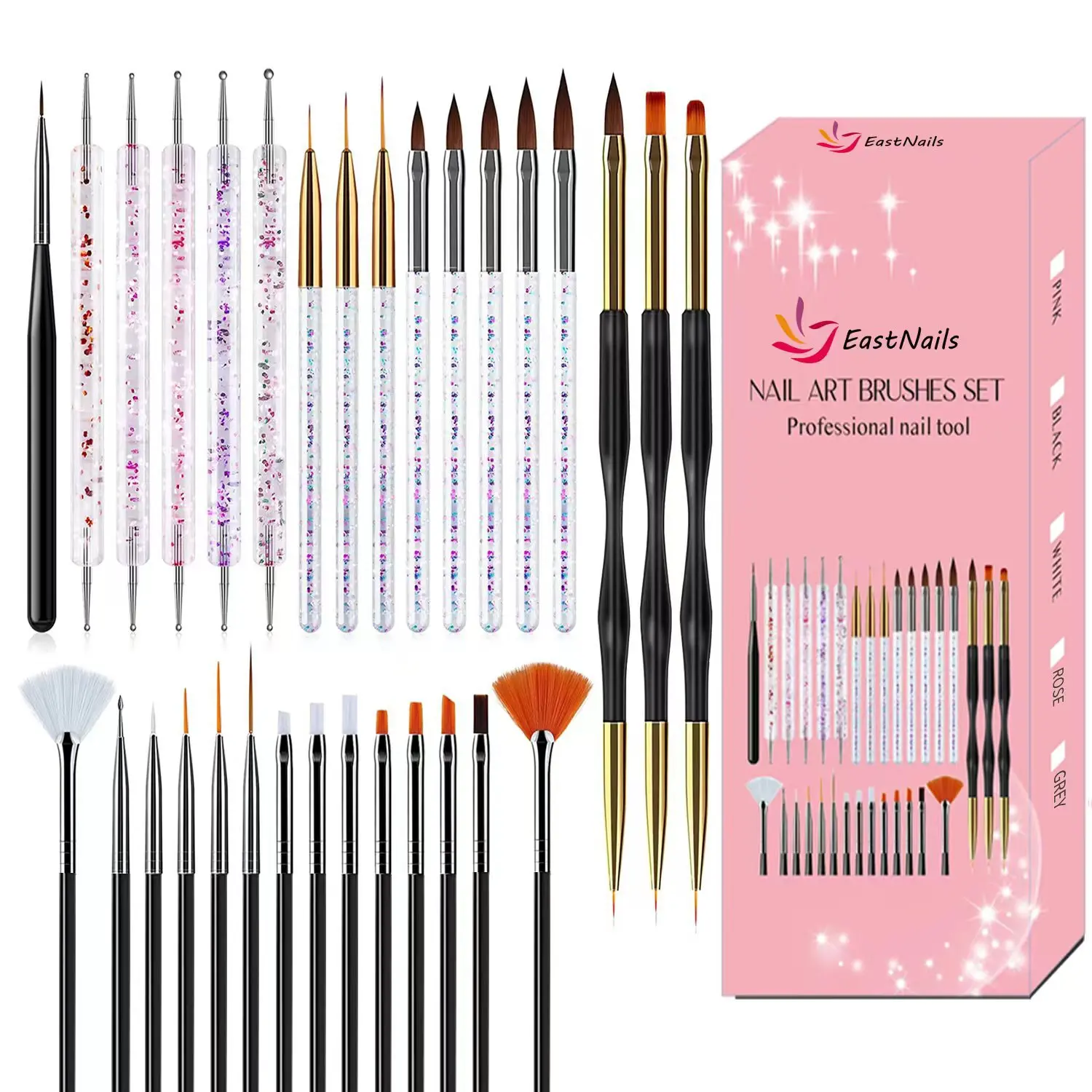 Versatile Nail Art Brush Kit for Creative Designs and Precision Detailing