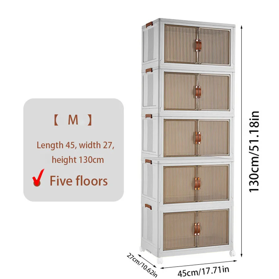 4/5 Layer Durable Plastic Storage Cabinet 1pc Large Capacity Easy Assembly Ideal for Kitchen Snacks Toys Wardrobes