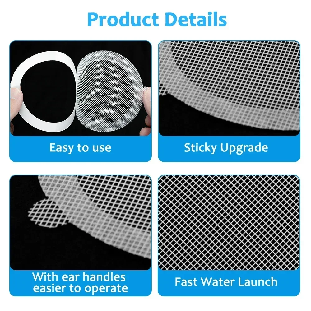 10PCS disposable shower drain hair catcher Mesh Stickers Anti-blocking kitchen sink filter strainer Bathroom Accessories