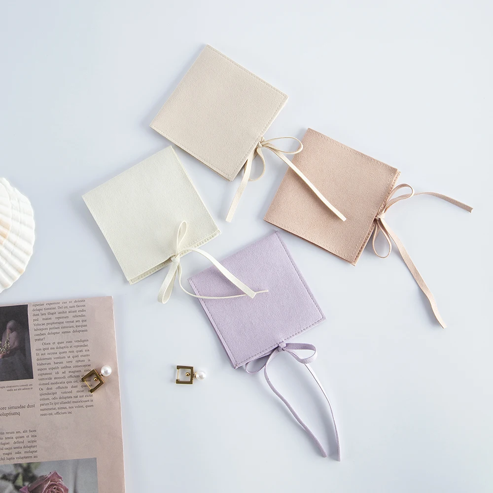 100pcs Microfiber Jewelry Gift Bags Wedding Favors For Guests Bulk Candy Organizer Bag Rings Earrings Cosmetic Packaging Pouch