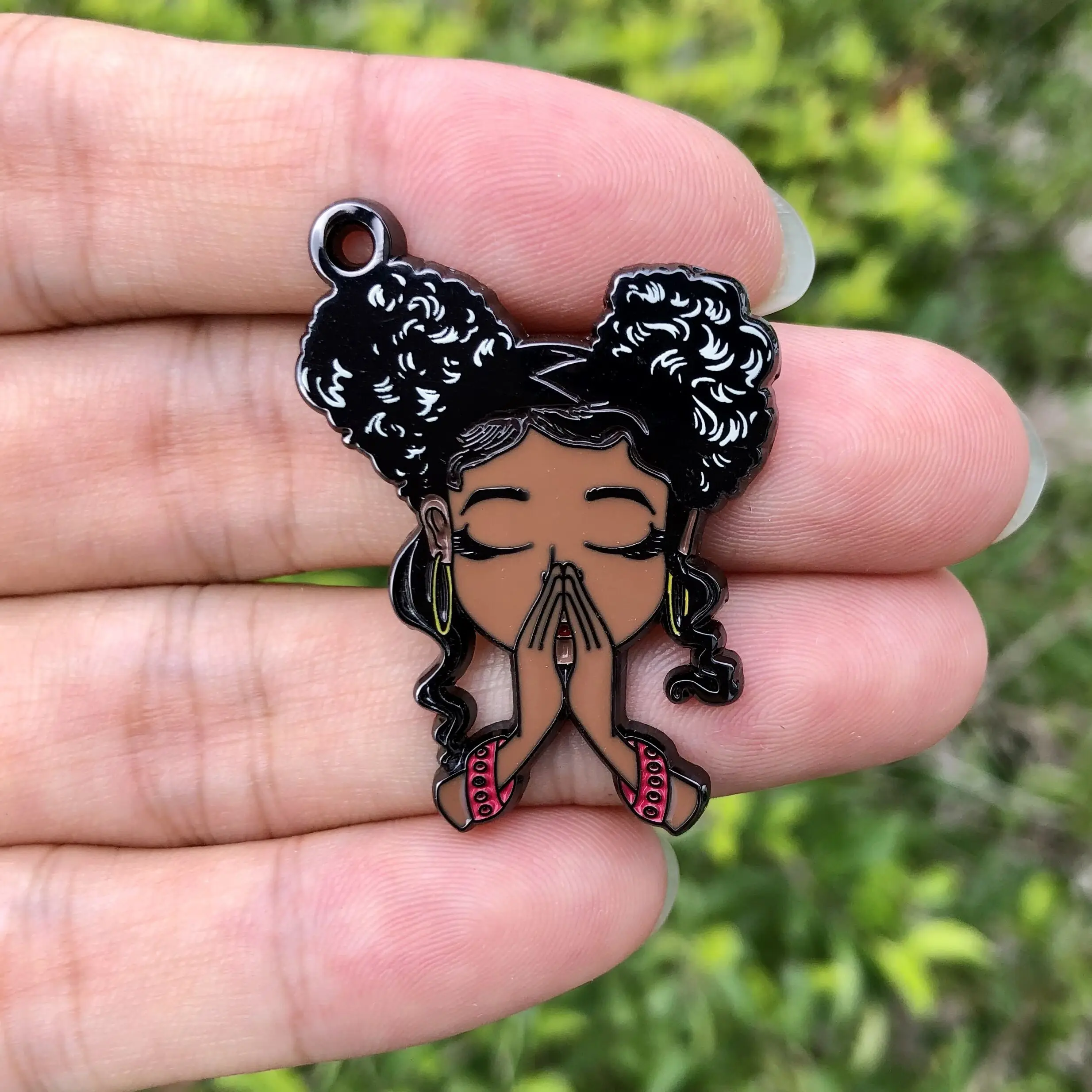 Charms Jewelry Making Wholesale | Black Afro Girl Charms