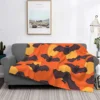 Bats Pattern Throw Blanket Halloween Goth Fleece Flannel Lightweight Blankets for Home Office Couch Bed Sofa Car All Season 5