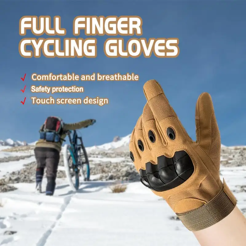 New 1 Pair Winter Warm Outdoor Sports Gloves Locomotive Military Fans Gloves Outdoor Tactical Gloves Riding Gloves 2