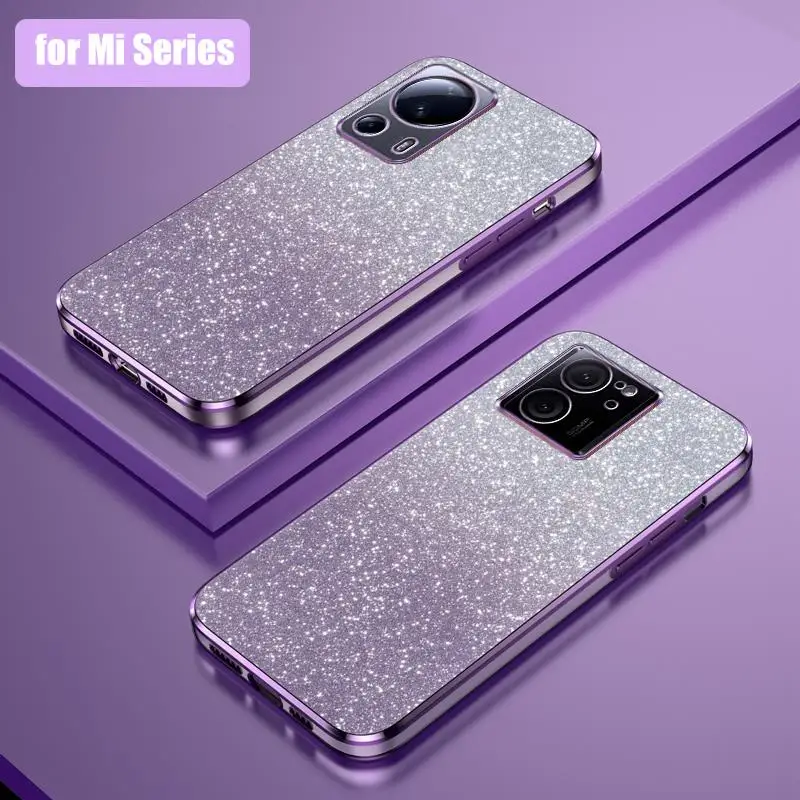Luxury Glitter Gradient Plating Soft Silicone Back Cover