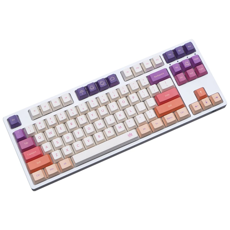Cereja Perfil Keycaps Conjunto para Keychron Anne Gk64 Poker Varmilo Fl980 Pbt Corante Subbed Cereja Perfil 143 Chaves por Conjunto - Imagem 5