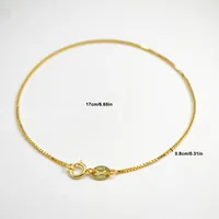 17cm 0.8mm Thin Pure Real 925 Sterling Silver Gold Color Box Chain Bracelet For Women Girl Jewelry  Best Friend 2