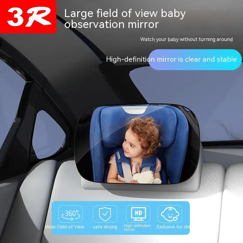 

3r rear-view mirror for baby in car rear-view rear-view auxiliary safety belt seat mirror can be adjusted