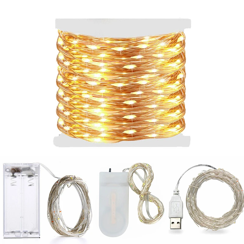 Гирлянда светодиодная с медной проволокой