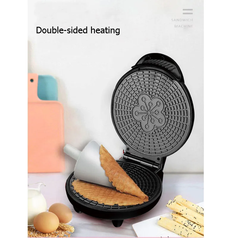 Electric Egg Roll Maker Crispy Omelet Mold Sandwich Iron Crepe Baking Pan Creactive DIY Kitchen Tool Ice Cream Cone Machine