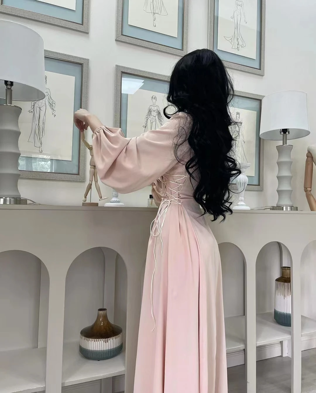 

AsaNagi Baby Pink Elegant A Line Evening Dresses Saudi Arabic Women Formal Slim Fit Party Prom Gowns 2023 Robes De Soirée