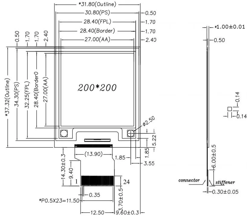 spi epaper hat para stm32, esp32, esp8266