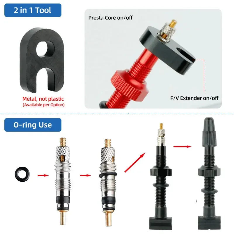 Brass Presta Bicycle Valve Core Set 2/6/12PCS CNC MTB Road Bike Tube Replacement Parts Service Tool