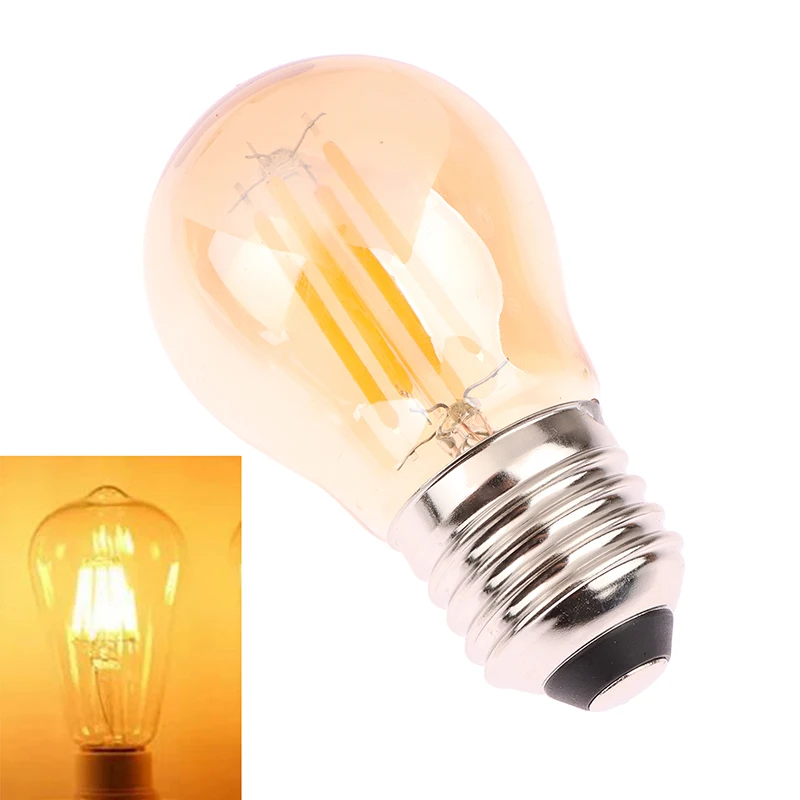 

For Chandelier String Lighting Mini Tan Glass E27 2700K Vintage LED Filament Bulb G45 2W 4W 6W Globe Light Lamp