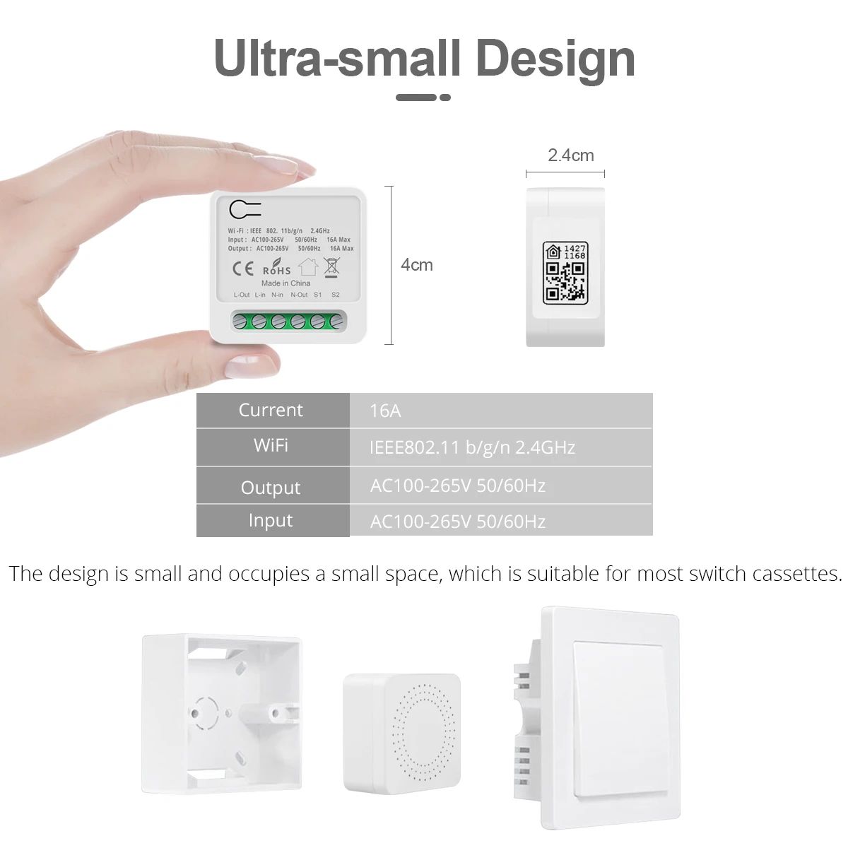 16A Apple Homekit Smart WiFi Switch 2-way Control Switch Mini Smart Breaker Siri Voice Control Work with Alexa Google Home