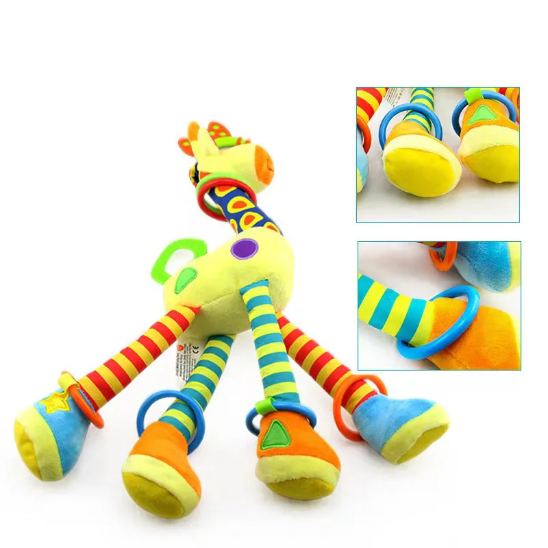 Baby Development Soft Giraffe Animal Handbell Rattle Plush Giraffe Toys / Baby Giraffe Animal Rattle Toys / Soft Giraffe Animal 4