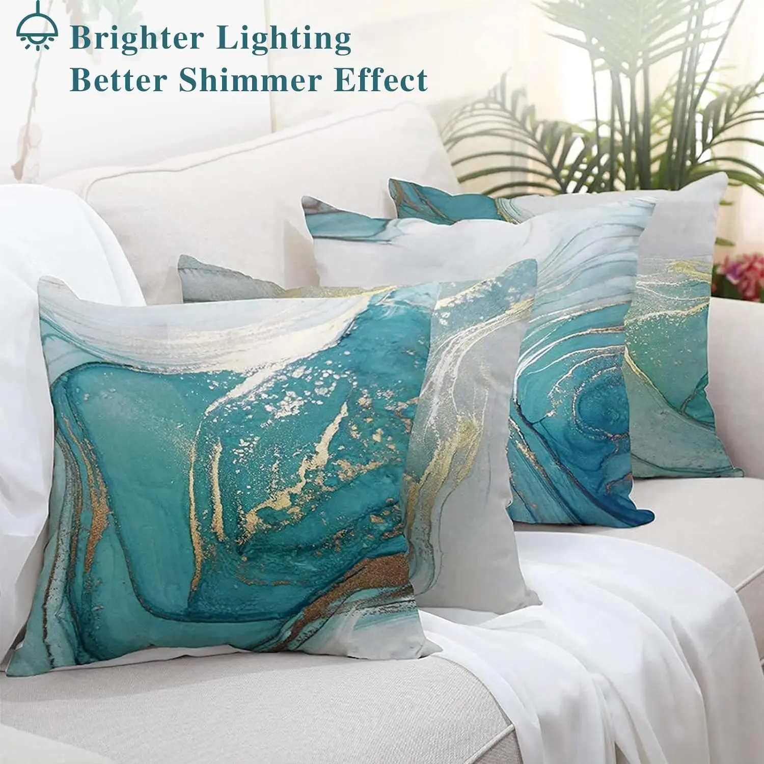 Federe per cuscini argentate, 45 x 45 cm, set da 2, decorative, moderne e brillanti, per divano, camera da letto, auto | Leroy Merlin