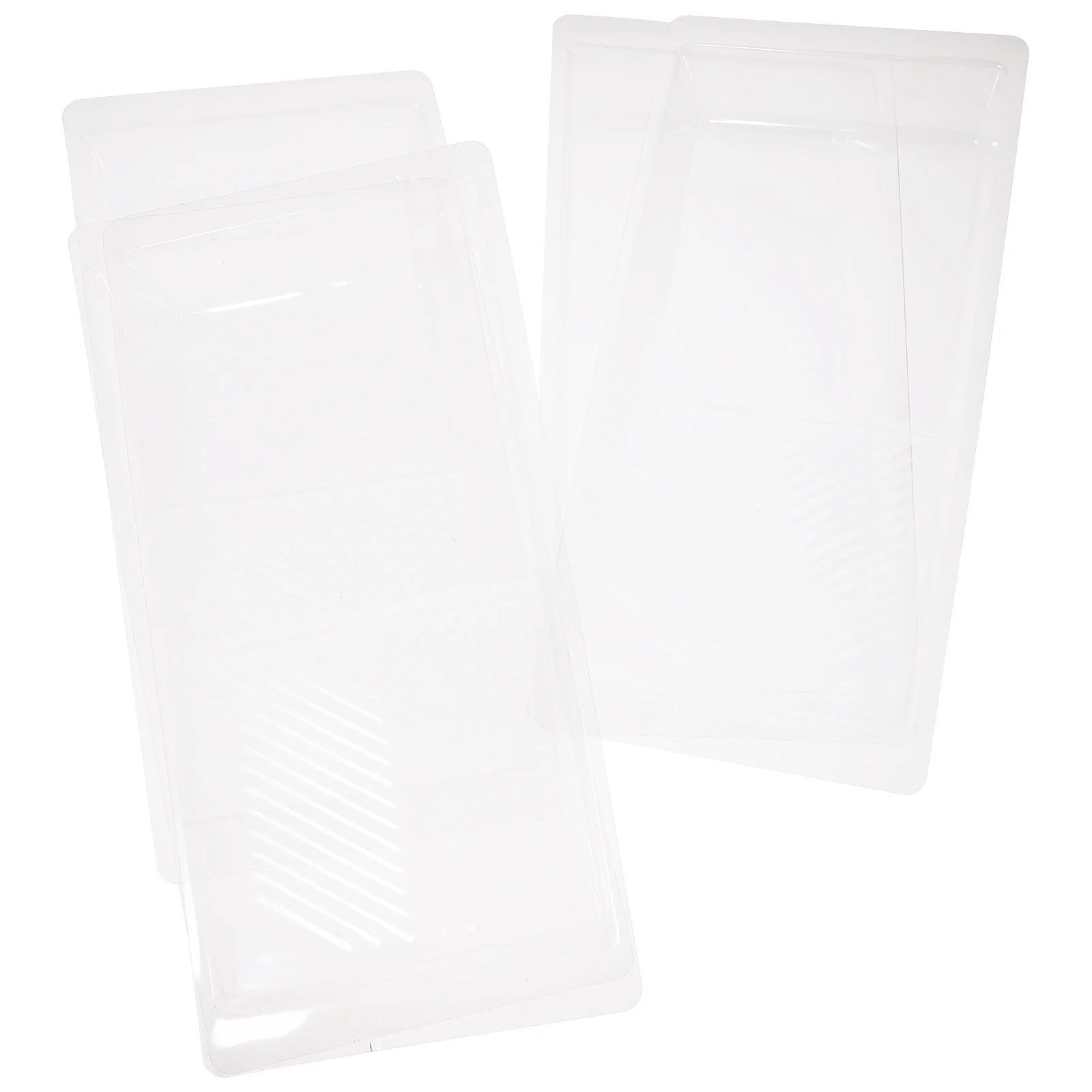 4 Pcs Large Tray Lining Clear Paint Roller Liner Pvc Pan Reusable Trays Painting Supplies