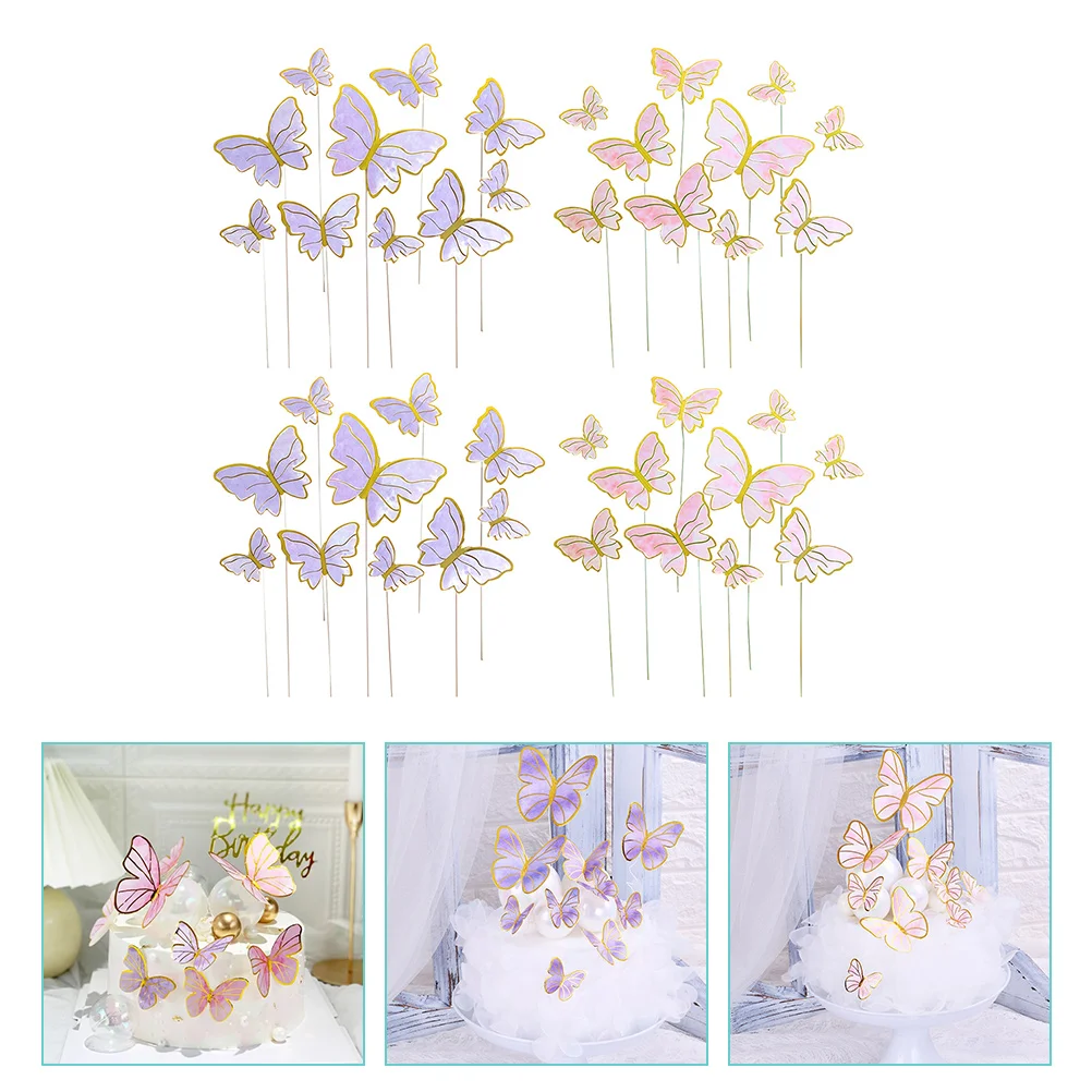 

Edible Butterfly Cake Decorations Insert Happy Birthday Butterflies Cupcake Topper