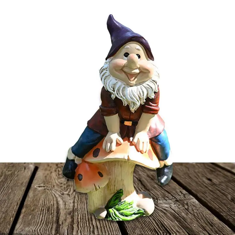 Whimsical Resin Garden Gnome Statue - Playful Dwarfs Figurines for Creative Lawn Decoration