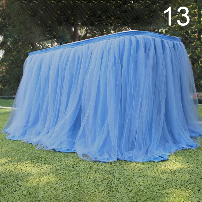 100x80cm Table Skirts Birthday Tulle Table Skirting Wedding Party Tutu Tulle Cloth Baby Shower Wedding Party Home Decor