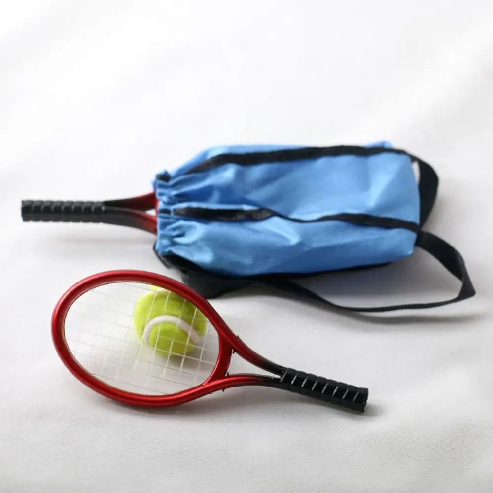 Melody Jane Dollhouse Miniature Tennis Racket & Ball Set - 1:12 Scale Sport Accessory