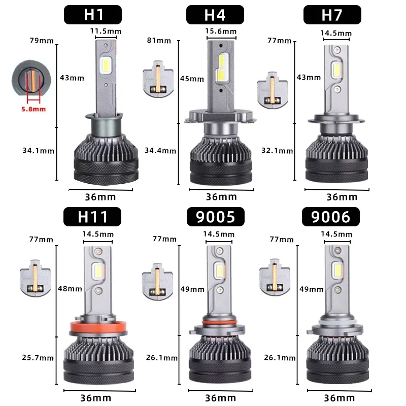 DAWNKNIGHT K5C K6C 40 Вт H7 H4 долговечная серия 4300K Светодиодная лампа HB3 H11 для фар H1 HB4 4300K светодиодные лампы для автомобиля 12 В