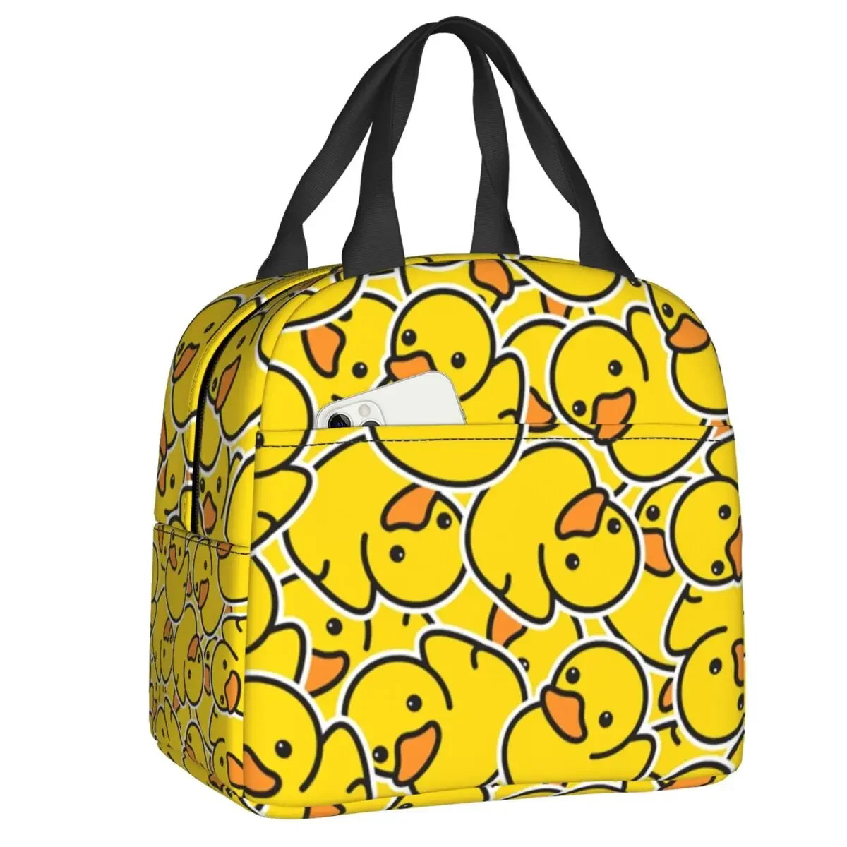 

Yellow Classic Rubber Duck Gothic Lunch Bag Women Warm Cooler Insulated Lunch Boxes for Student School lunchbag