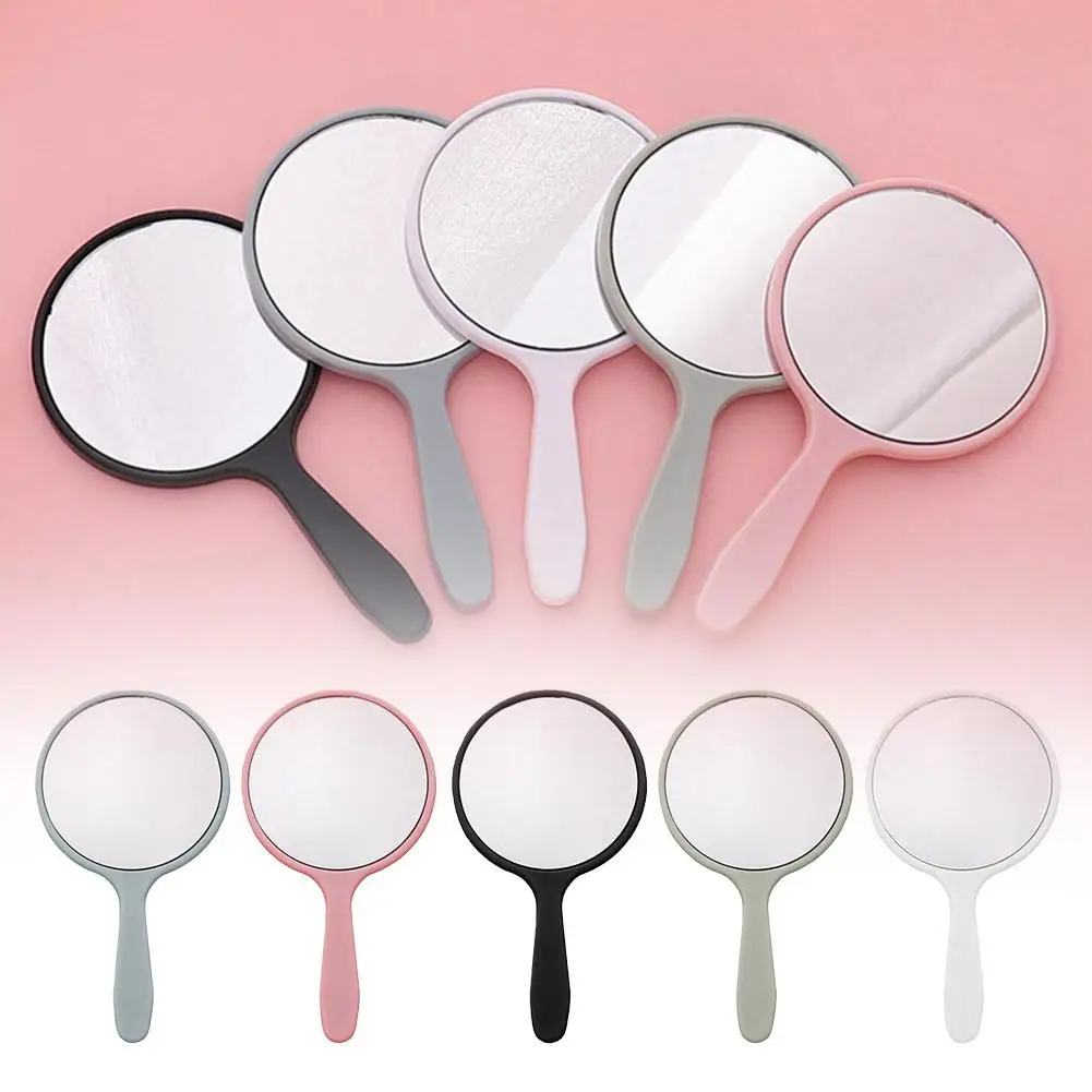 

1PC Handheld Makeup Mirror Round Makeup Vanity Mirror with Handle Hand Compact Mirror Cosmetic Mirror for Women O1E8