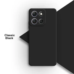 Enhanced Liquid Silicone Phone Case with Lens Protection - Classic Soft Square Back Cover in Timeless Design for Motorola Moto G86 (Classic Black)