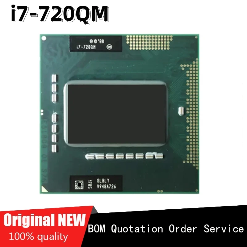 

Используется для смартфона, i7 720QM процессор 1,6 ГГц четырехъядерный восьмипоточный 6 Вт 45 Вт Socket G1 PGA988A CPU