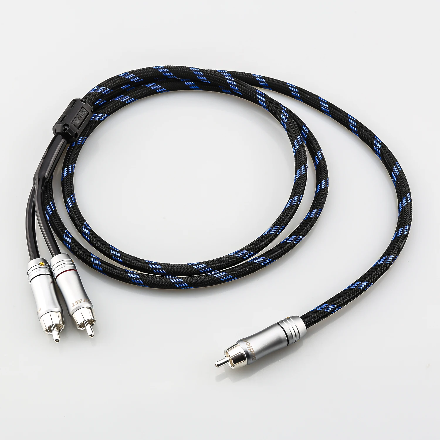 High Quality HiFi Subwoofer Y Cable  RCA  1 Male to 2 Male Audio cable