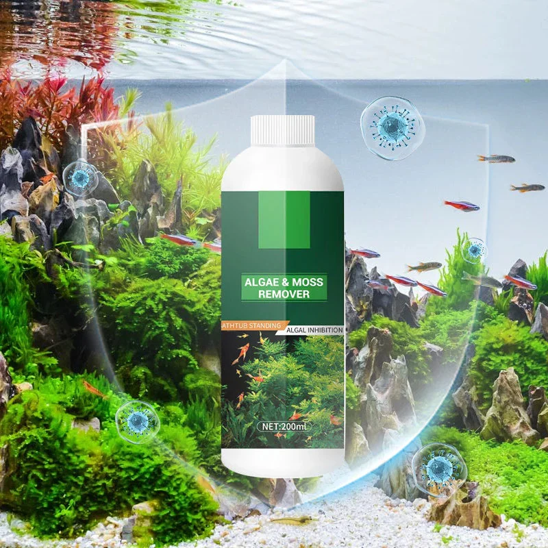 200ml Algae & Moss Remover For Fish Tank Aquarium Fish Tank Cleaning Agent Safe Water Purification Aquatic Cleaning Tools