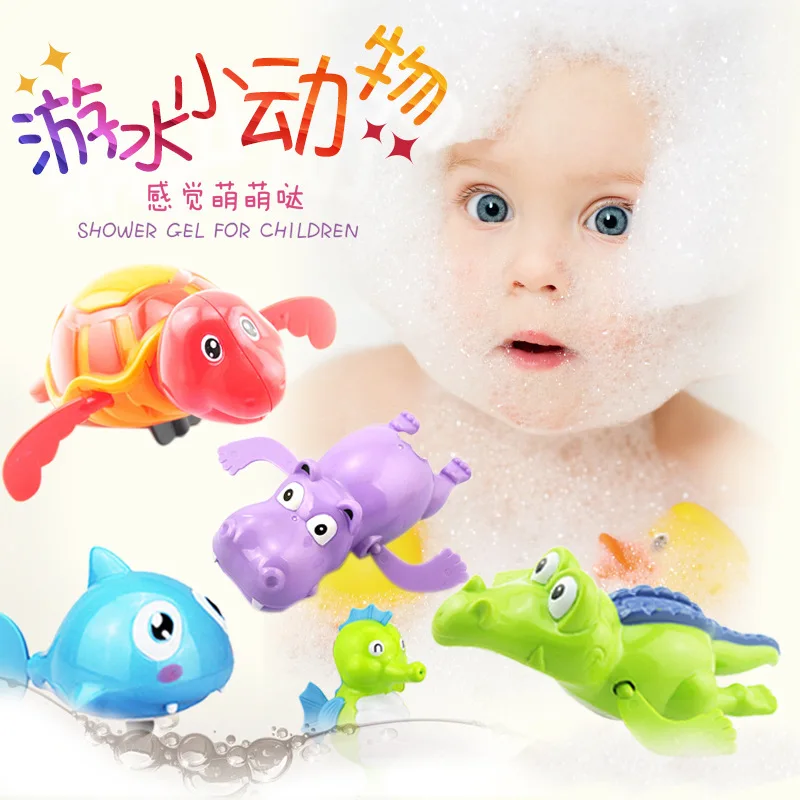 

Baby Bath Toys Bathing Cute Swimming Turtle Whale Pool Beach Classic Chain Clockwork Water Toy For Kids Water Playing Toys
