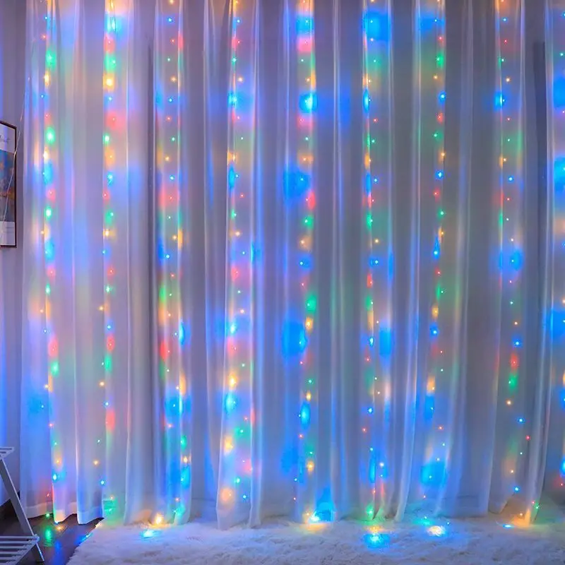 thumbnail image 1 of Guirnalda de luces LED USB para cortina navideña 2024, 8 modos, mando a distancia, para fiestas, jardín, hogar, decoración de bodas, Año Nuevo 2025, 1 of 5