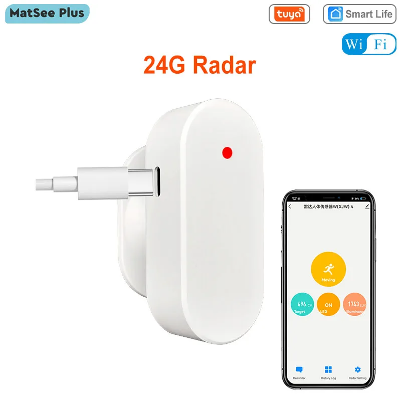 Motion Sensor Human Presence Sensor PIR Motion Sensor PIR Sensor Switch Motion Sensor Switch Tuya Smart WiFi Zigbee Millimeter Wave Radar 24Ghz Motion Sensor Human Presence Detector Luminance/Distance Detection 5VDC