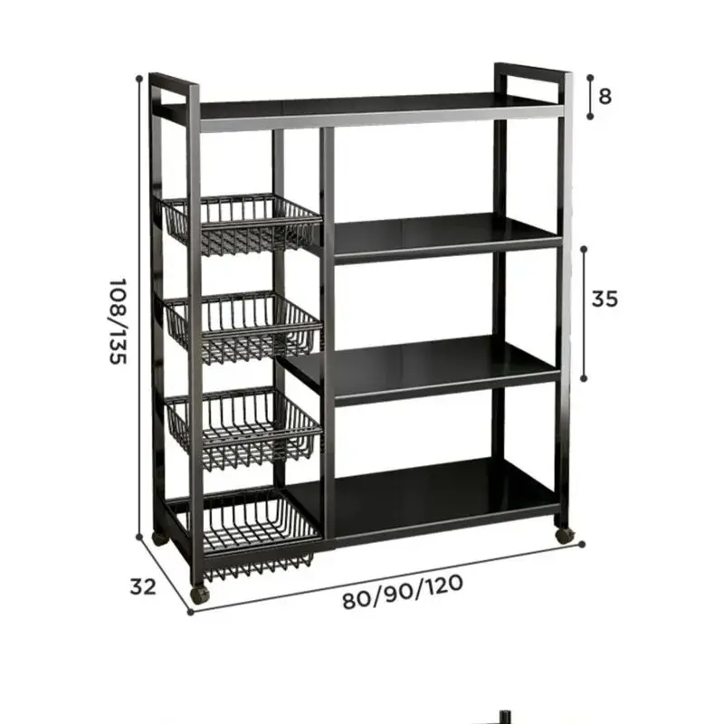 Gabinete Multi Story Multi-Funcional, Rack de armazenamento para frutas e legumes, Aparador de piso doméstico