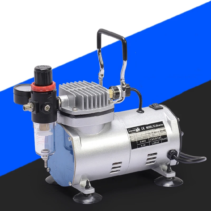 TC-208 Mini Air Compressor 220V Ultra Quiet Oil-free Vacuum Pump Fully Enclosed Jet Pump Air Compressor Tool