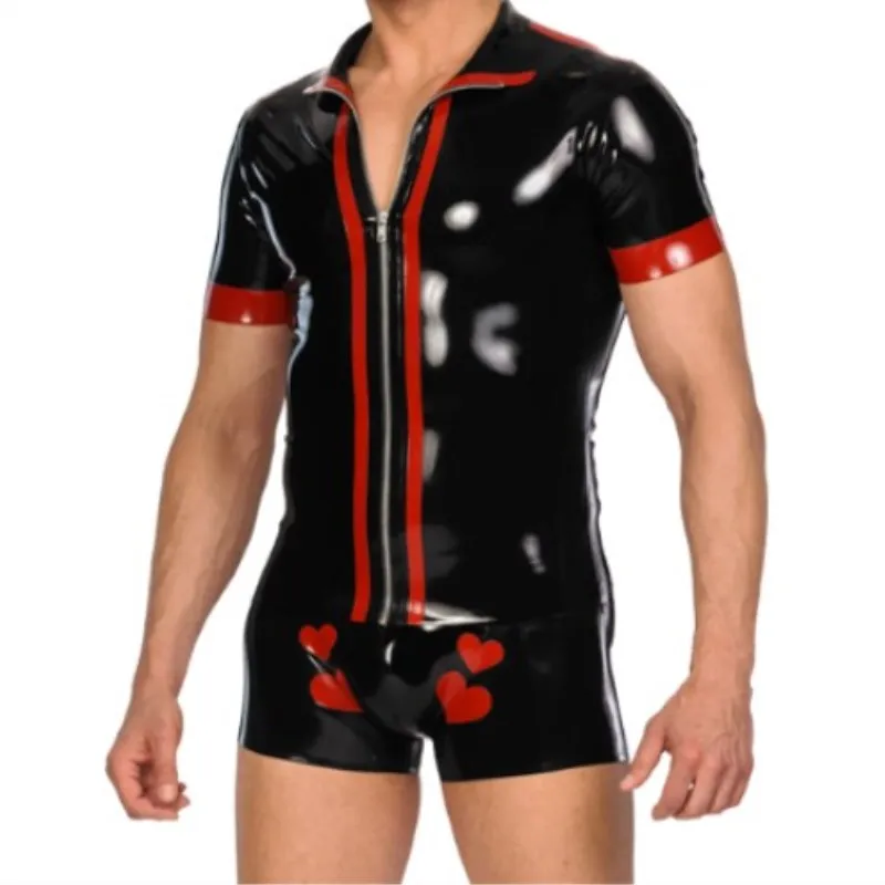 Latex Natural Gummi Rubber Unifrom Swimsuit Black Red Wetlook  Handmade  Catsuit Unisex  Customize
