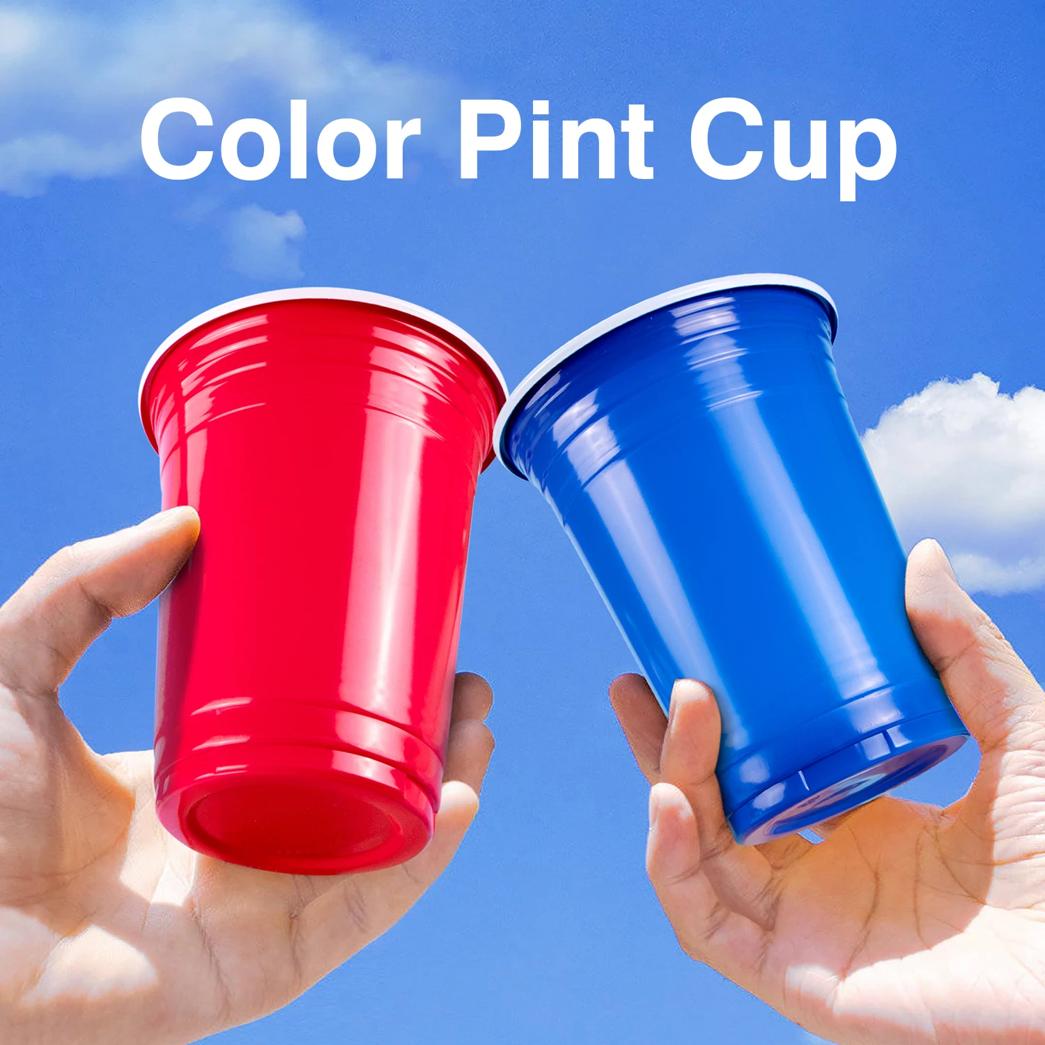 16oz Red Blue Colorful Disposable Plastic Cup Beer Ping Pong Game Cup Party Solo for Beverages