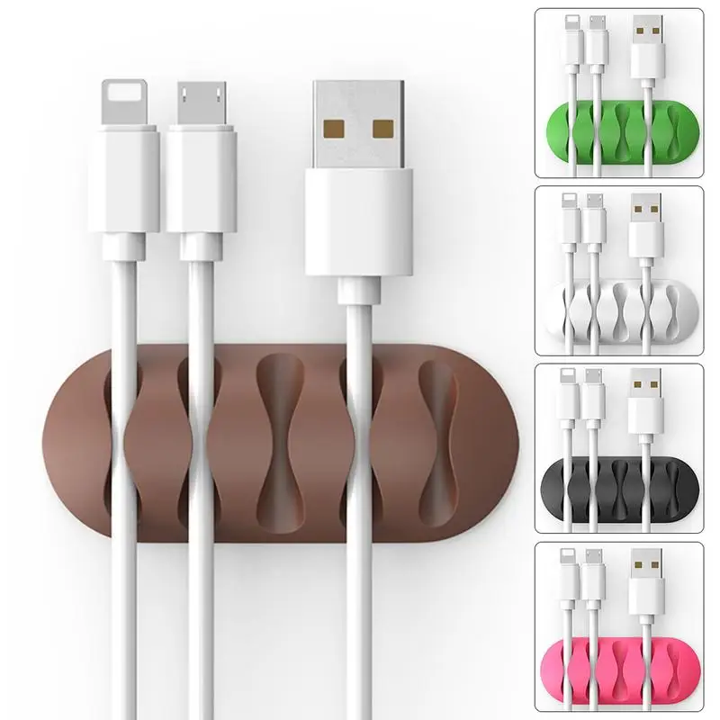 

Cable Organizer Management Wire Holder Flexible USB Cable Winder Tidy Silicone Clips For Mouse Keyboard Earphone Protector