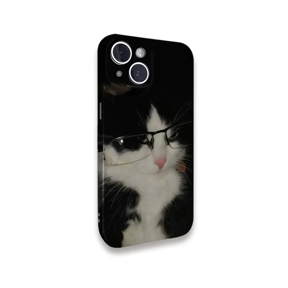 Stylish Korean Black Cat Cartoon Magnetic Phone Case