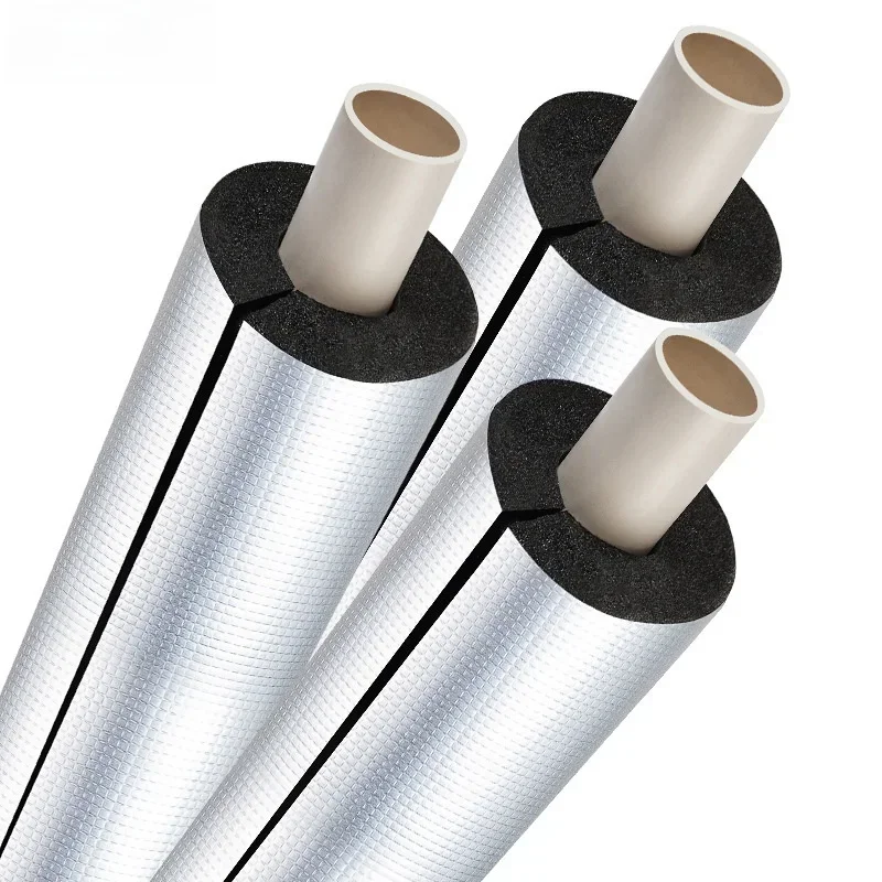 Self-adhesive Open-style Foam Pipe Insulation Sleeve Aluminum Foil Water Pipe Air Conditioning Insulation Inner Diameter 16-60mm