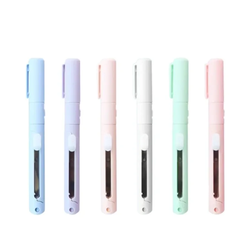 Paper Cutter Stationery Scissors Soft Handle Scissors Portable Scissors Cutter Black Blade Scissors Art Knife 1 Mini Portable Scissors Paper Cuttings Knife 2-in-1 Multi-functional Pocket Pen Shaped Cutting Art Tool