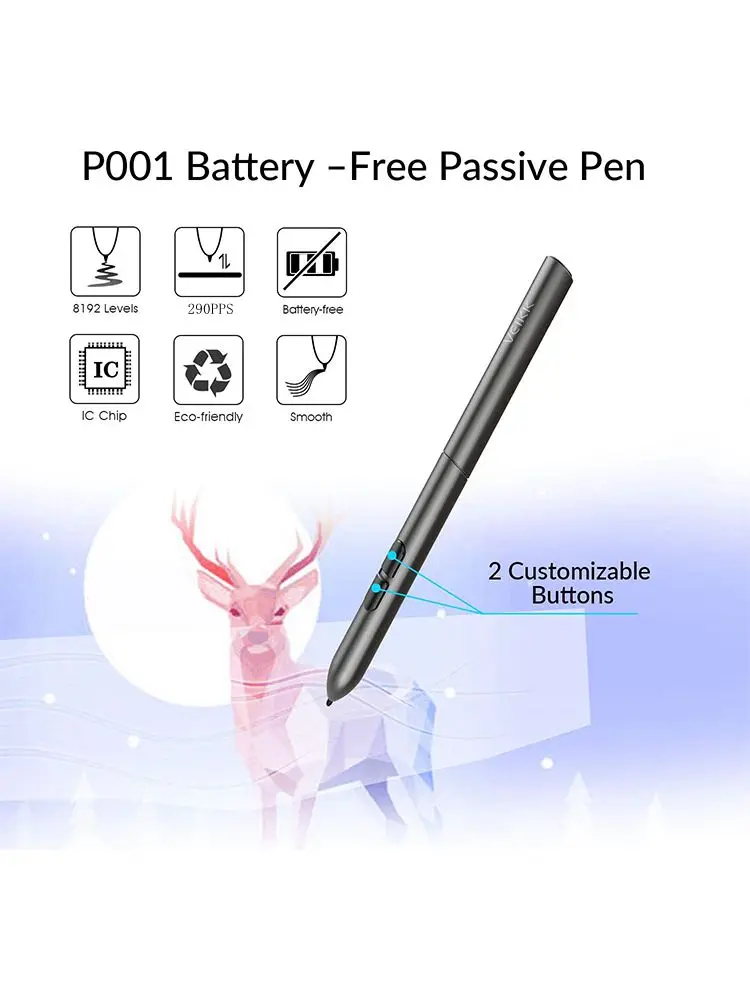 VEIKK P001 Drawing Tablet Pen Battery-Free 8192 Levels Pressure Passive Stylus for Graphics Tablet S640 and A30 - Image 5