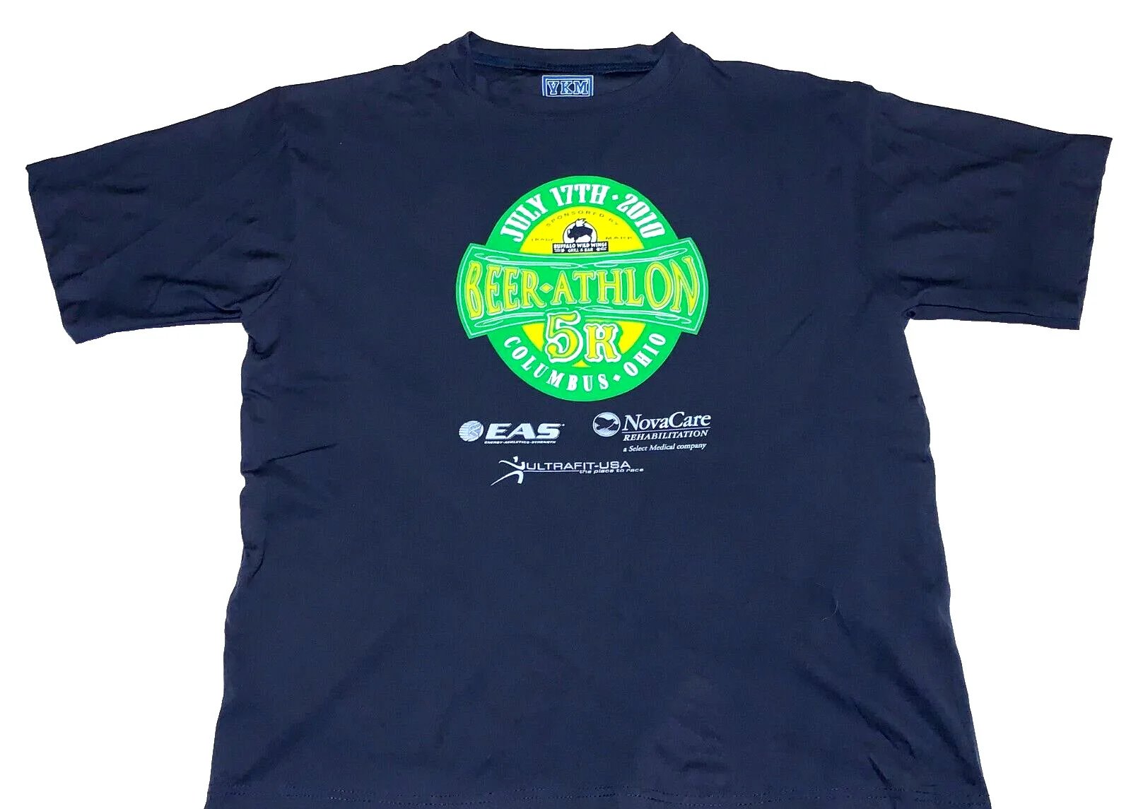 Rare Vintage 2010 Beer Athlon 5K Columbus Ohio Buffalo Wild Wings T Shirt New Lg Maniche Lunghe O Corte