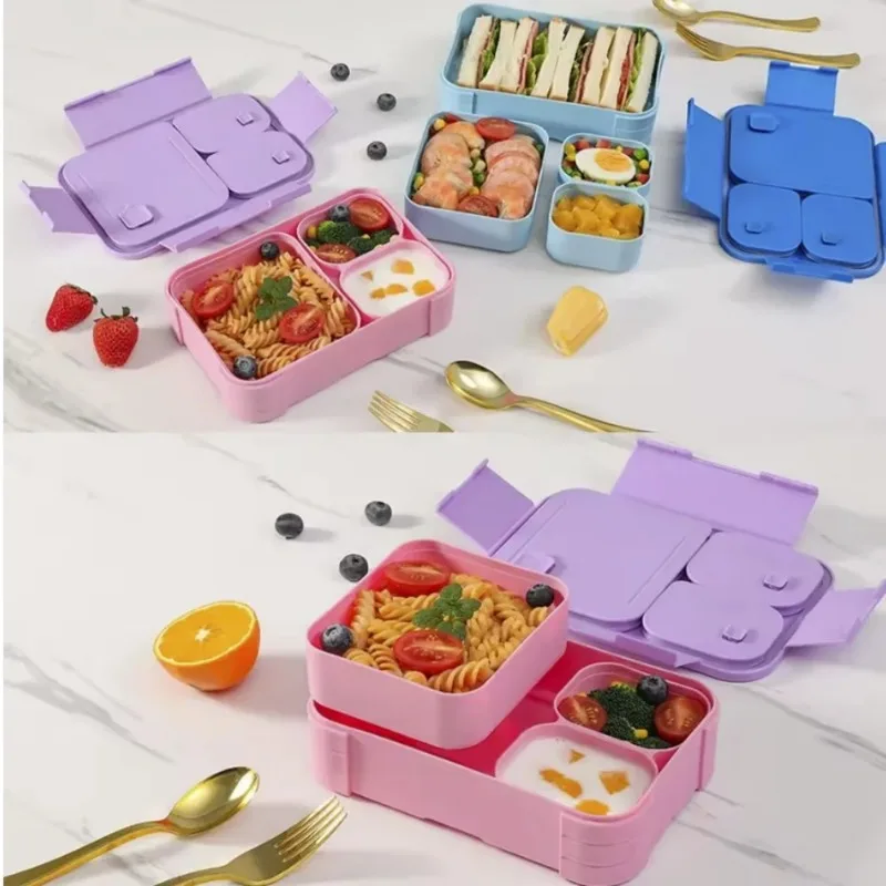 Lunch Box Leak Proof Bpa-free Bento Lunch Box for Multi-compartment Meal Planning Container for Work - 4