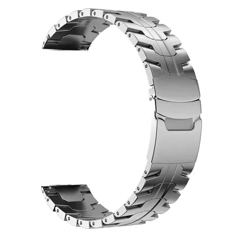 Elegant 22mm Stainless Steel Watch Strap - Premium Metal Band Bracelet