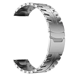 Elegant 22mm Stainless Steel Watch Strap - Premium Metal Band Bracelet for 22mm Universal (Silver)