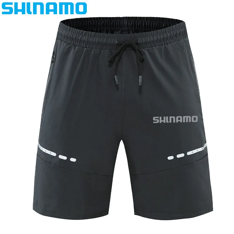 

2023 Men's Fishing Shorts Quick Dry Training Night Reflective Zipper Pocket Fitness Slim Sports Casual Summer Gym Running Shorts